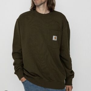 Carhartt 2XL 100% Cotton Shirt Dark Green Long Sleeve